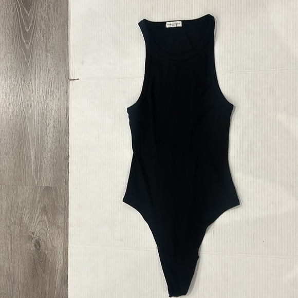 NWOT GOOD AMERICAN RACERBACK TANK RIBBED BODYSUIT In Black Size 3 - Picture 14 of 14